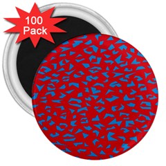 Blue Red Space Galaxy 3  Magnets (100 Pack)