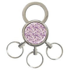 Vegetable Cabbage Purple Flower 3-ring Key Chains