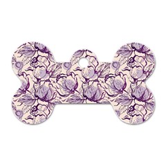 Vegetable Cabbage Purple Flower Dog Tag Bone (one Side)