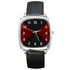 Black Red Door Square Metal Watch by Mariart