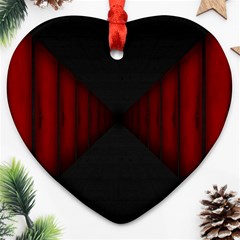 Black Red Door Heart Ornament (two Sides)