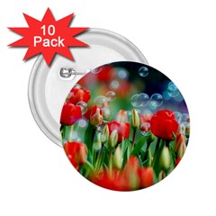 Colorful Flowers 2 25  Buttons (10 Pack) 