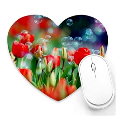 Colorful Flowers Heart Mousepads