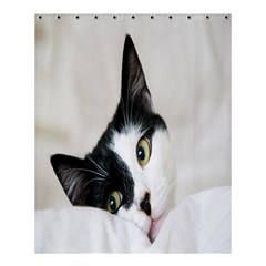 Cat Face Cute Black White Animals Shower Curtain 60  X 72  (medium) 