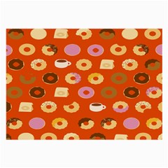 Coffee Donut Cakes Large Glasses Cloth