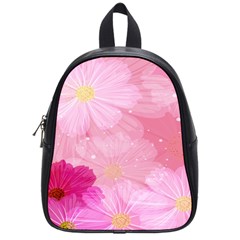 Cosmos Flower Floral Sunflower Star Pink Frame School Bag (small)