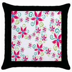 Flower Beauty Sexy Rainbow Sunflower Pink Green Blue Throw Pillow Case (black)