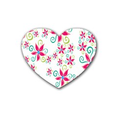 Flower Beauty Sexy Rainbow Sunflower Pink Green Blue Heart Coaster (4 Pack) 