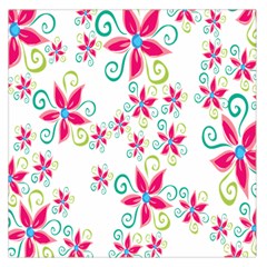 Flower Beauty Sexy Rainbow Sunflower Pink Green Blue Large Satin Scarf (square) by Mariart