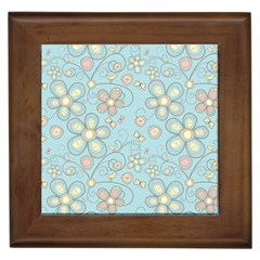 Flower Blue Butterfly Bird Yellow Floral Sexy Framed Tiles