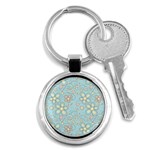 Flower Blue Butterfly Bird Yellow Floral Sexy Key Chains (Round)  Front