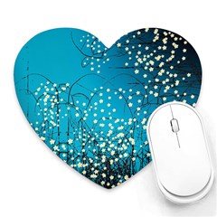 Flower Back Leaf River Blue Star Heart Mousepads