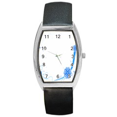 Flower Blue Sunflower Star Sexy Barrel Style Metal Watch