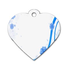 Flower Blue Sunflower Star Sexy Dog Tag Heart (two Sides)