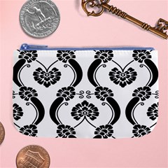 Flower Floral Black Sexy Star Black Large Coin Purse