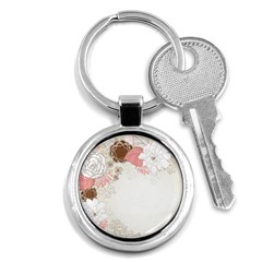 Flower Floral Rose Sunflower Star Sexy Pink Key Chains (round) 