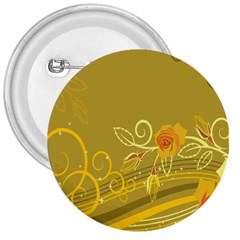 Flower Floral Yellow Sunflower Star Leaf Line Gold 3  Buttons by Mariart