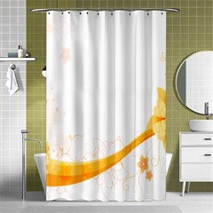 Flower Floral Yellow Sunflower Star Leaf Line Shower Curtain 48  X 72  (small) 