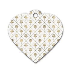 Flower Leaf Gold Dog Tag Heart (two Sides)