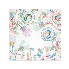 Flower Rainbow Circle Polka Leaf Sexy Small Satin Scarf (square) by Mariart