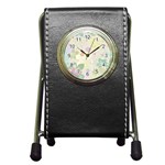 Flower Rainbow Star Floral Sexy Purple Green Yellow White Rose Pen Holder Desk Clocks Front