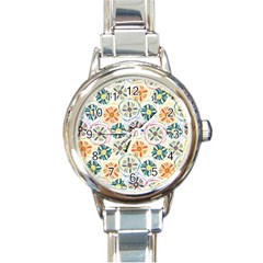 Flower Rainbow Fan Sunflower Circle Sexy Round Italian Charm Watch