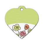 Flower Simple Green Rose Sunflower Sexy Dog Tag Heart (One Side) Front