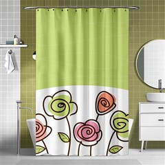 Flower Simple Green Rose Sunflower Sexy Shower Curtain 48  X 72  (small) 