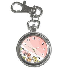 Flower Sunflower Wave Waves Pink Key Chain Watches by Mariart