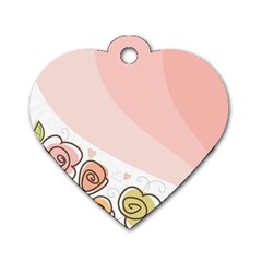 Flower Sunflower Wave Waves Pink Dog Tag Heart (two Sides)