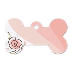 Flower Sunflower Wave Waves Pink Dog Tag Bone (one Side)