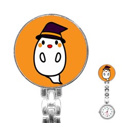 Halloween Ghost Orange Stainless Steel Nurses Watch