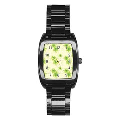 Leaf Green Star Beauty Stainless Steel Barrel Watch