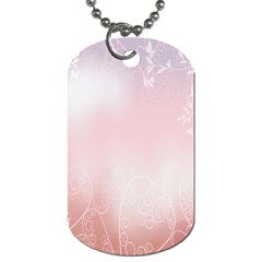 Love Heart Pink Valentine Flower Leaf Dog Tag (two Sides) by Mariart