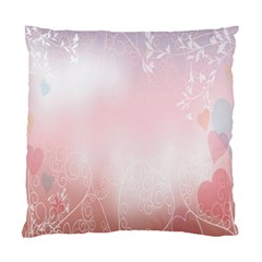 Love Heart Pink Valentine Flower Leaf Standard Cushion Case (one Side) by Mariart