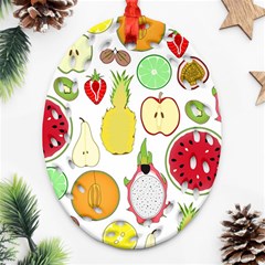 Mango Fruit Pieces Watermelon Dragon Passion Fruit Apple Strawberry Pineapple Melon Ornament (oval Filigree)