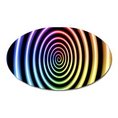 Hypnotic Circle Rainbow Oval Magnet