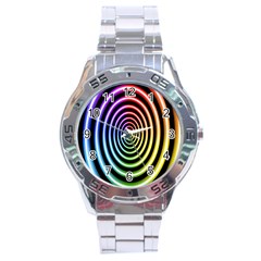 Hypnotic Circle Rainbow Stainless Steel Analogue Watch