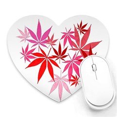 Marijuana Cannabis Rainbow Pink Love Heart Heart Mousepads