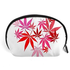 Marijuana Cannabis Rainbow Pink Love Heart Accessory Pouches (large)  by Mariart