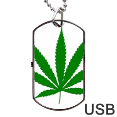 Marijuana Weed Drugs Neon Cannabis Green Leaf Sign Dog Tag Usb Flash (one Side)