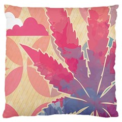 Marijuana Heart Cannabis Rainbow Pink Cloud Large Flano Cushion Case (two Sides) by Mariart