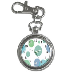 Polka Dots Blue Green White Key Chain Watches