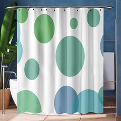 Polka Dots Blue Green White Shower Curtain 60  X 72  (medium) 