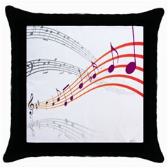 Musical Net Purpel Orange Note Throw Pillow Case (black)