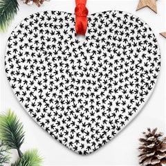 Marijuana Heart Cannabis Black Love Heart Ornament (two Sides) by Mariart