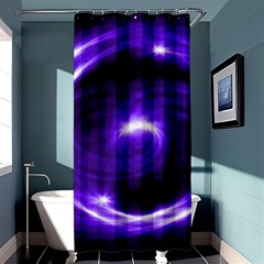 Purple Black Star Neon Light Space Galaxy Shower Curtain 36  X 72  (stall) 