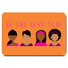 Black Girls Be The Best You Large Doormat by kenique