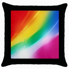 Red Yellow White Pink Green Blue Rainbow Color Mix Throw Pillow Case (black) by Mariart