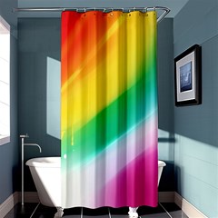 Red Yellow White Pink Green Blue Rainbow Color Mix Shower Curtain 36  X 72  (stall) 